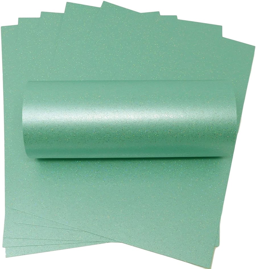 10 Sheets A4 Sea Blue Iridescent Sparkle Paper 120gsm 81lb Text Paper For Crafts