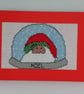 Handmade Christmas Greetings Card with Envelope - Cross Stitch
