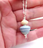 blue sea lampwork glass cone pendant necklace - Image 4