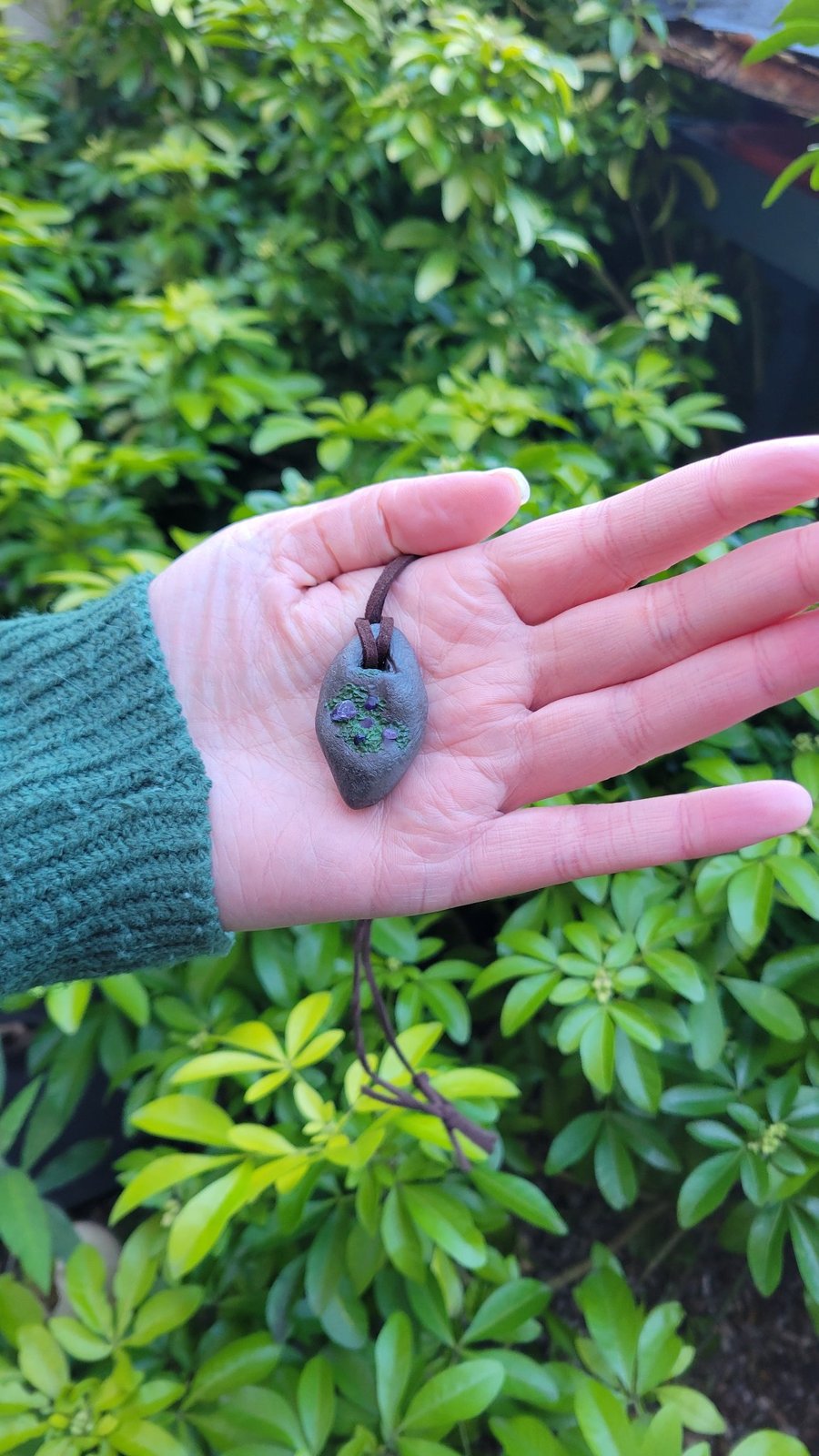 Polymer Clay Pendant, Realistic Stone Necklace, Amethyst Gemstone Jewellery