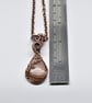 Peach Moonstone and Copper Wire Wrapped and Woven Pendant - Image 5