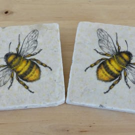 Marble 'Bee' Coasters