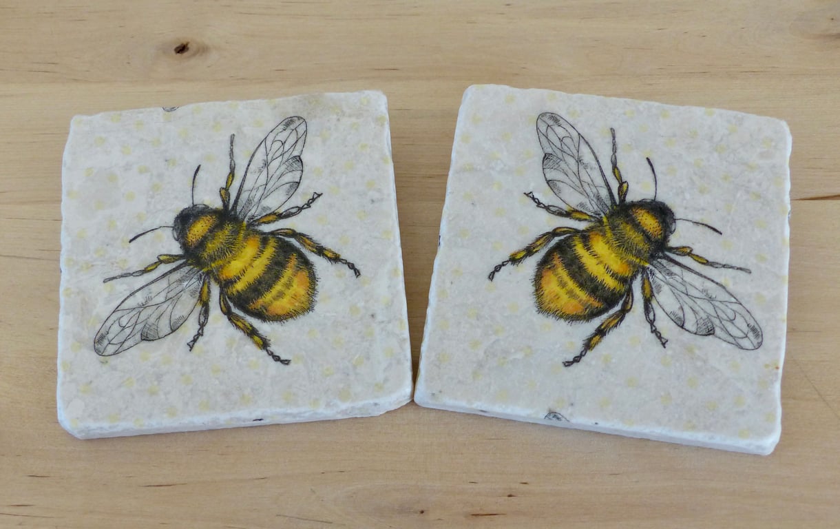 Marble 'Bee' Coasters