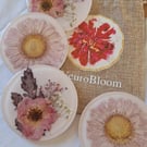 Custom Botanical Resin Coaster Set  
