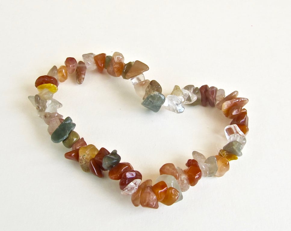 DESTASH:  Mixed Tourmaline Chip Bracelet