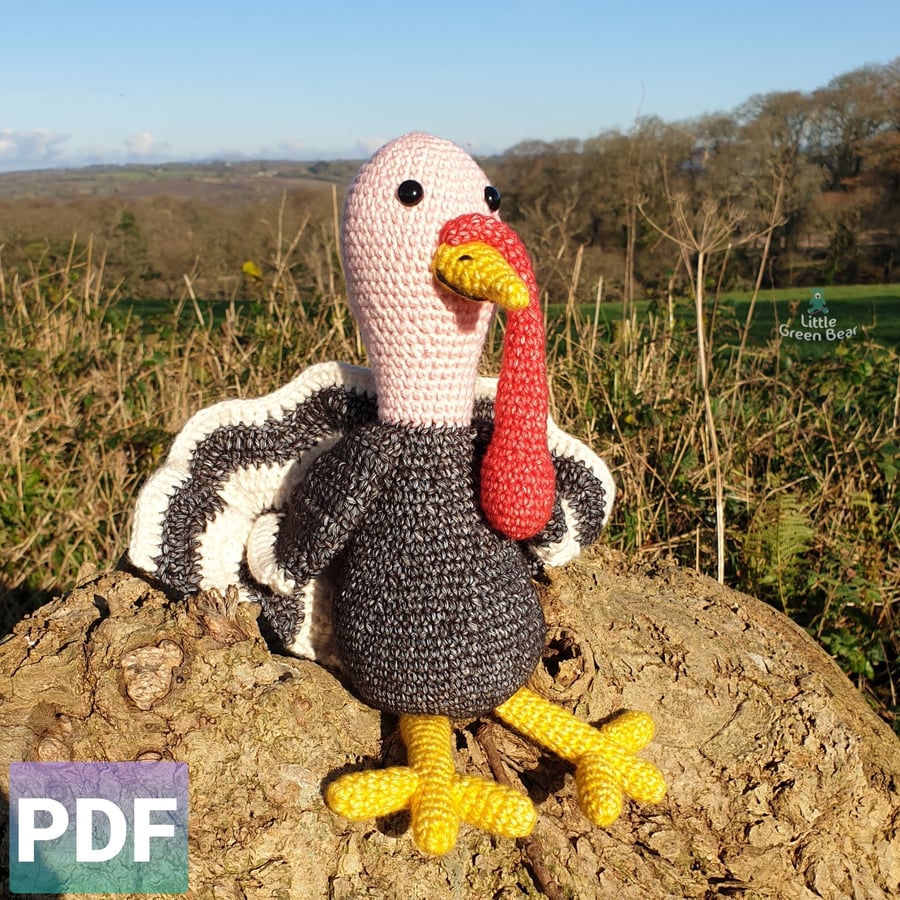 Trenton the Turkey Crochet Pattern, Turkey Amigurumi Pattern, Christmas Pattern