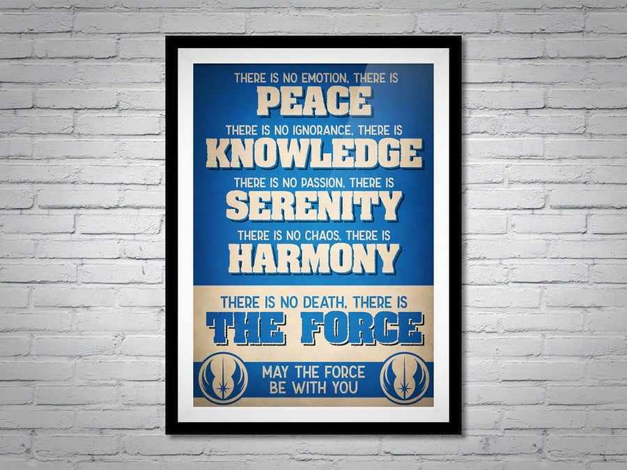 Star Wars Jedi Code The Force Movie Poster Print Wall Art Gift