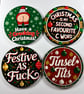 Set of 4 Christmas Coasters Adult Humour funny gift - Image 1