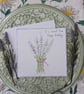 Lavender bouquet hand-painted "Mum" Birthday card
