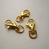 3 Gold Toned Trigger Clasps