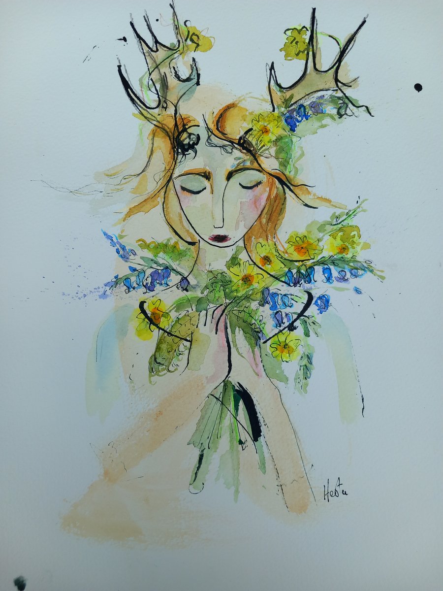 ' Gillian Deer '  original unframed art
