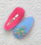 Pair of Blue Posie Hair Clips - Image 2