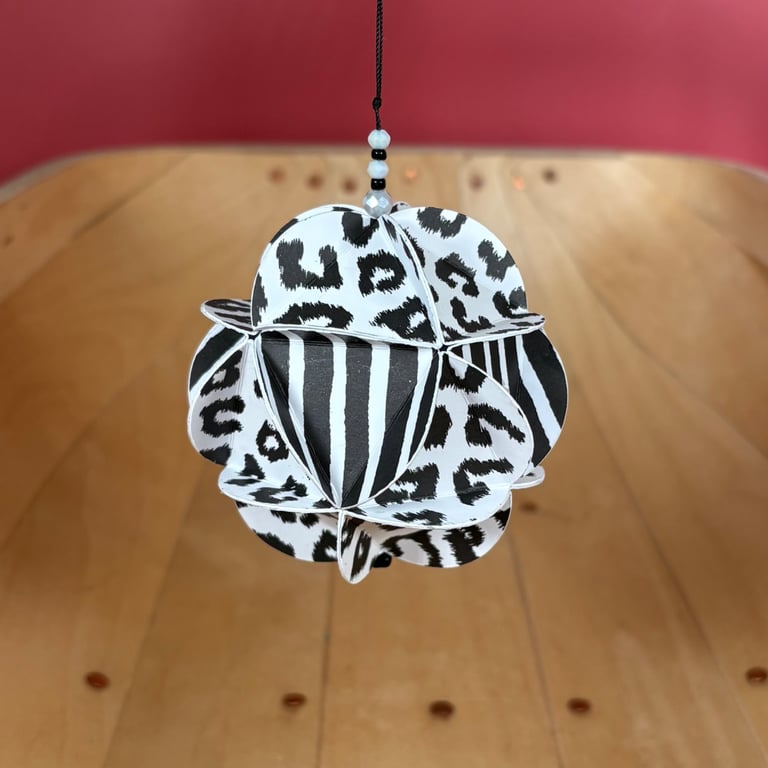 Black and White Geometric Bauble 