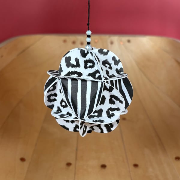 Black and White Geometric Bauble 