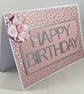 Pink and silver text Happy Birthday card - Image 6