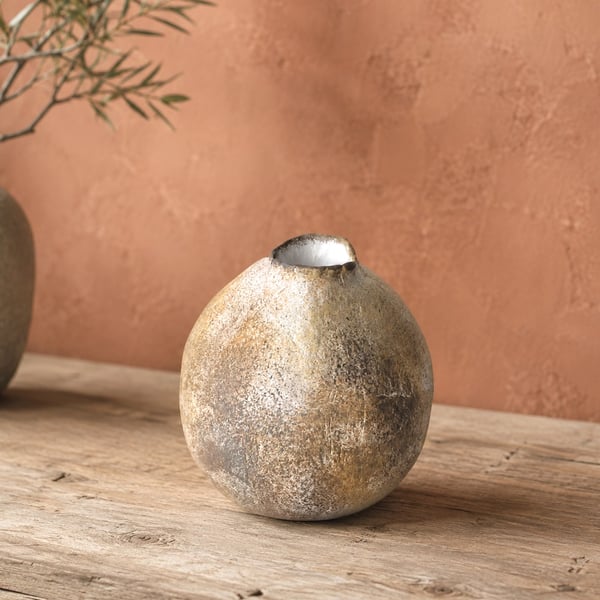 Hand Built Globe Bud Vase, Hand Painted Solace Vessel, Wabi Sabi, Rustic Home