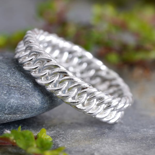 Curb Chain Ring in Sterling Silver UK size L, Seconds Sunday Sale