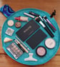Paua Shell Lay Flat Makeup Bag - Drawstring Cosmetic Organiser - Image 2