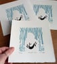 Winter Hare, Limited Edition Linocut, Original Print by Giuliana Lazzerini - Image 2