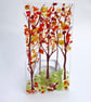 Fused Glass Autumn Trees Candle Holder Handmade Tea Light Holder Gift