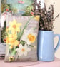 Daffodil Print Hanging Decoration Sachet Scented with Lavender or Rose Petals