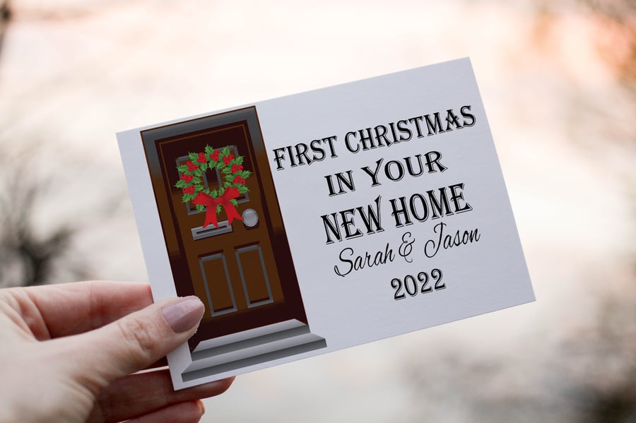 First Christmas In New Home Card, New Home Card, Xmas Card, Personalized Card