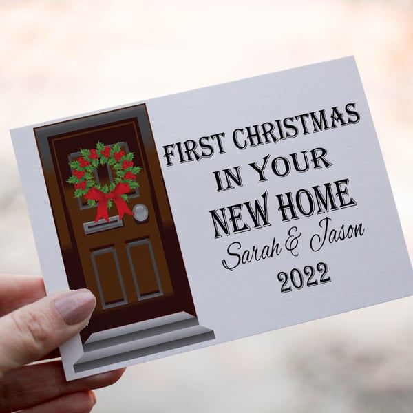 First Christmas In New Home Card, New Home Card, Xmas Card, Personalized Card