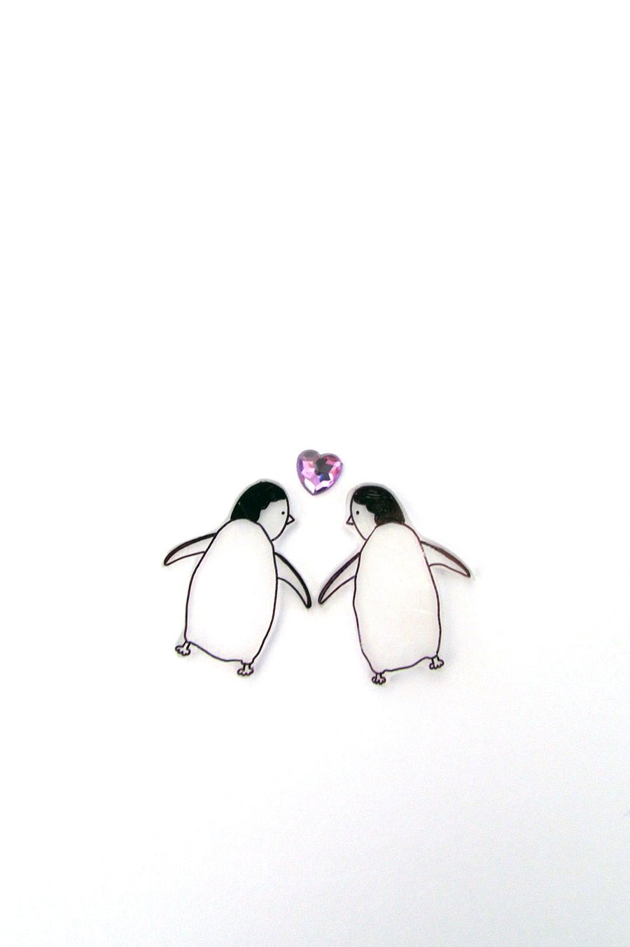 penguins in love - handmade card