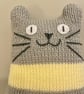 Grey, yellow and green acrylic yarn cat doll - folksy Christmas 2026 - Image 4