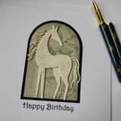 Dappled Ivory Horse - Happy Birthday 