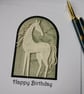 Dappled Ivory Horse - Happy Birthday 
