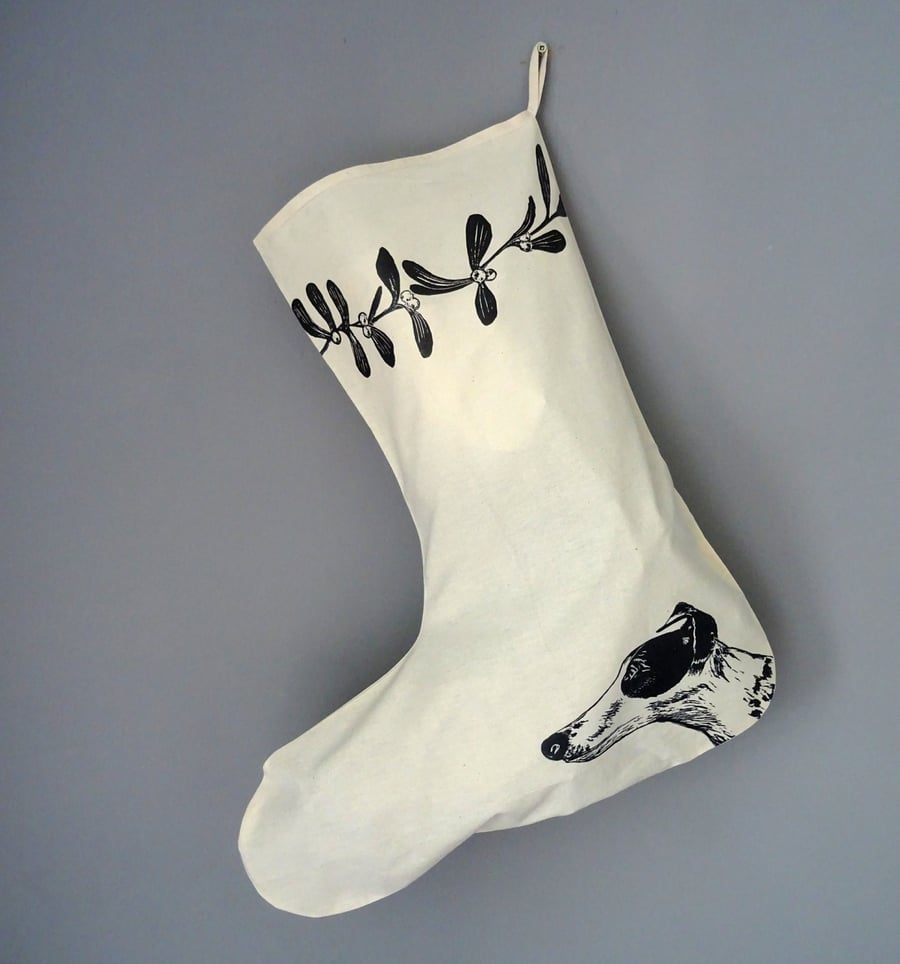 Sighthound Christmas Stocking - Greyhound, Lurcher, Whippet, Galgo