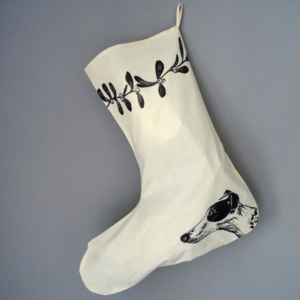 Sighthound Christmas Stocking - Greyhound, Lurcher, Whippet, Galgo