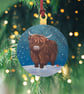 Highland Cow Christmas Tree Hanging Decoration - Image 1