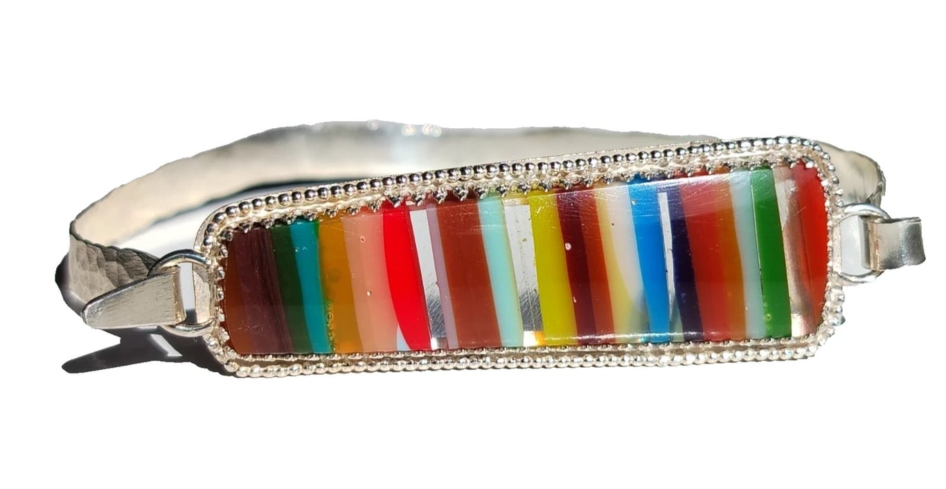 Surfite Bracelet Sterling Silver Tension Bangle Upcycled Jewellery Gift Handmade