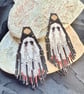 Spooky ghost Halloween beaded fringe earrings - Image 2