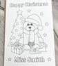Coloured By Christmas Card & Gift Tag - Christmas Bear - Personalised  - Image 4