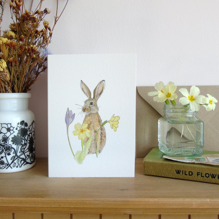 March hare Greetings card