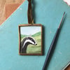Hand Painted Badger, Original Hand painting, seconds sunday