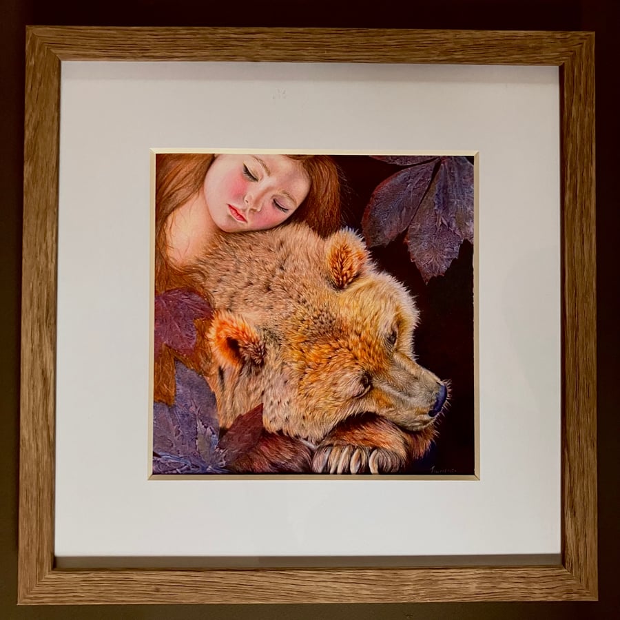 The Bear Hug Giclee Framed Print