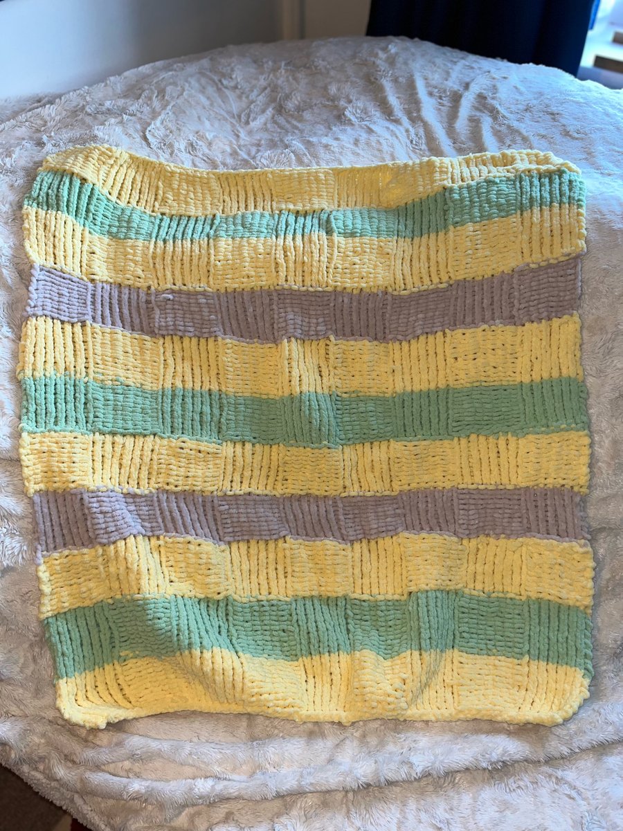 Baby blankets yellow green and brown super soft Chenille. 
