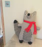 Large grey hand knitted wolf  doll  - Image 9