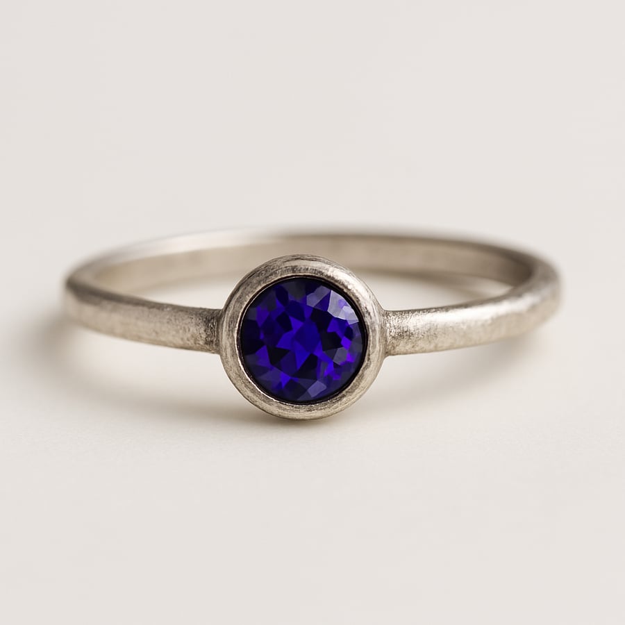 Amethyst stacker ring, size P