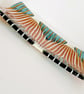Fused glass strip-cut patterned decorative dish, amber waves - Image 3