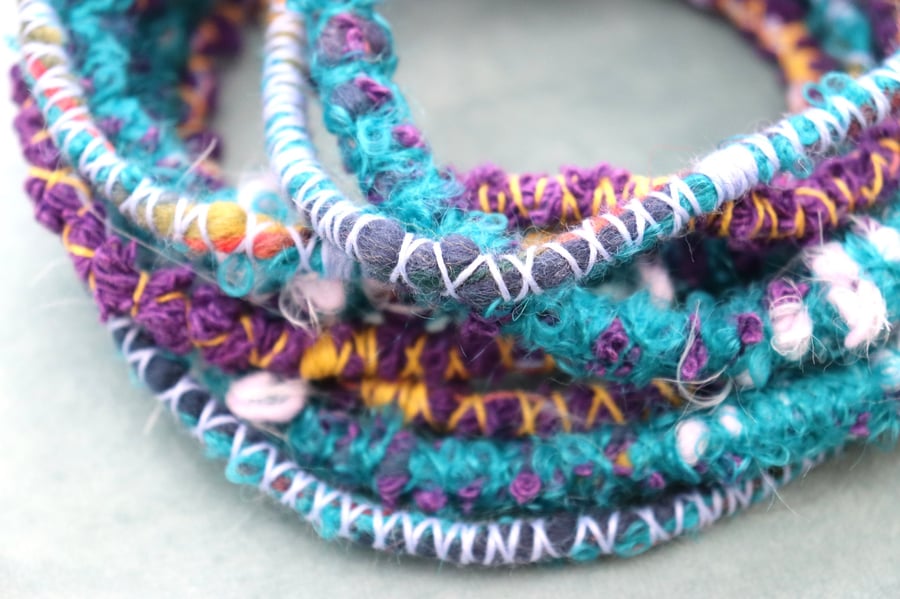 Arty Dreads for Shoulder Length Hair (mainly Turquoise, yellow & purple)