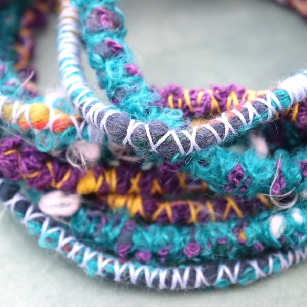 Arty Dreads for Shoulder Length Hair (mainly Turquoise, yellow & purple)