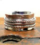 Silver Hammered Spinner Ring UK Sizing Meditation Ring Silver Worry Ring