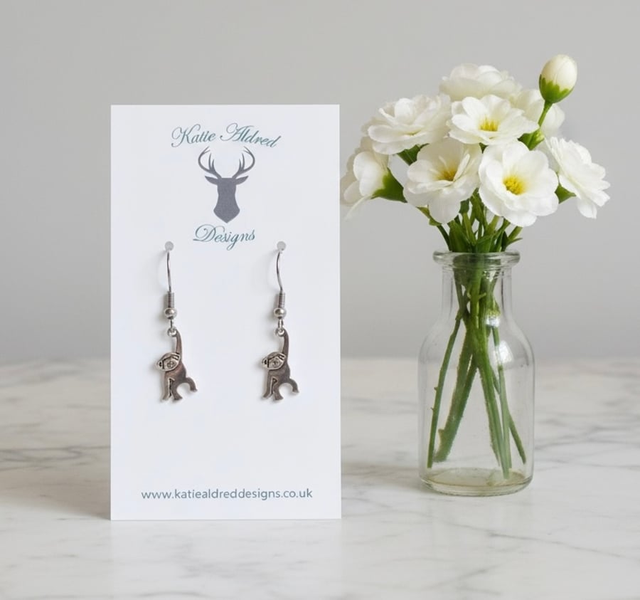 Charm Earrings - Mini Monkey