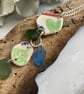 Long Sea Glass and Sea Pottery Silver Necklace