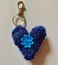 Hand knitted pure new wool denim key ring - Image 2